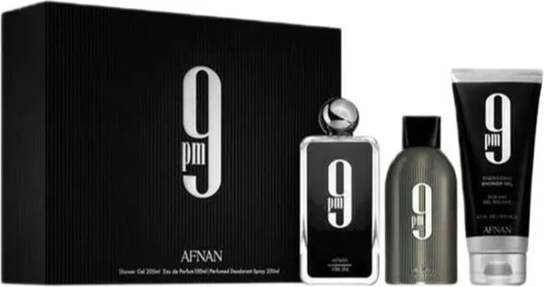 Set Afnan 9 PM Eau De Parfum, 100 ml & Xhel Dushi, 200 ml & Deodorant, 250 ml - 1
