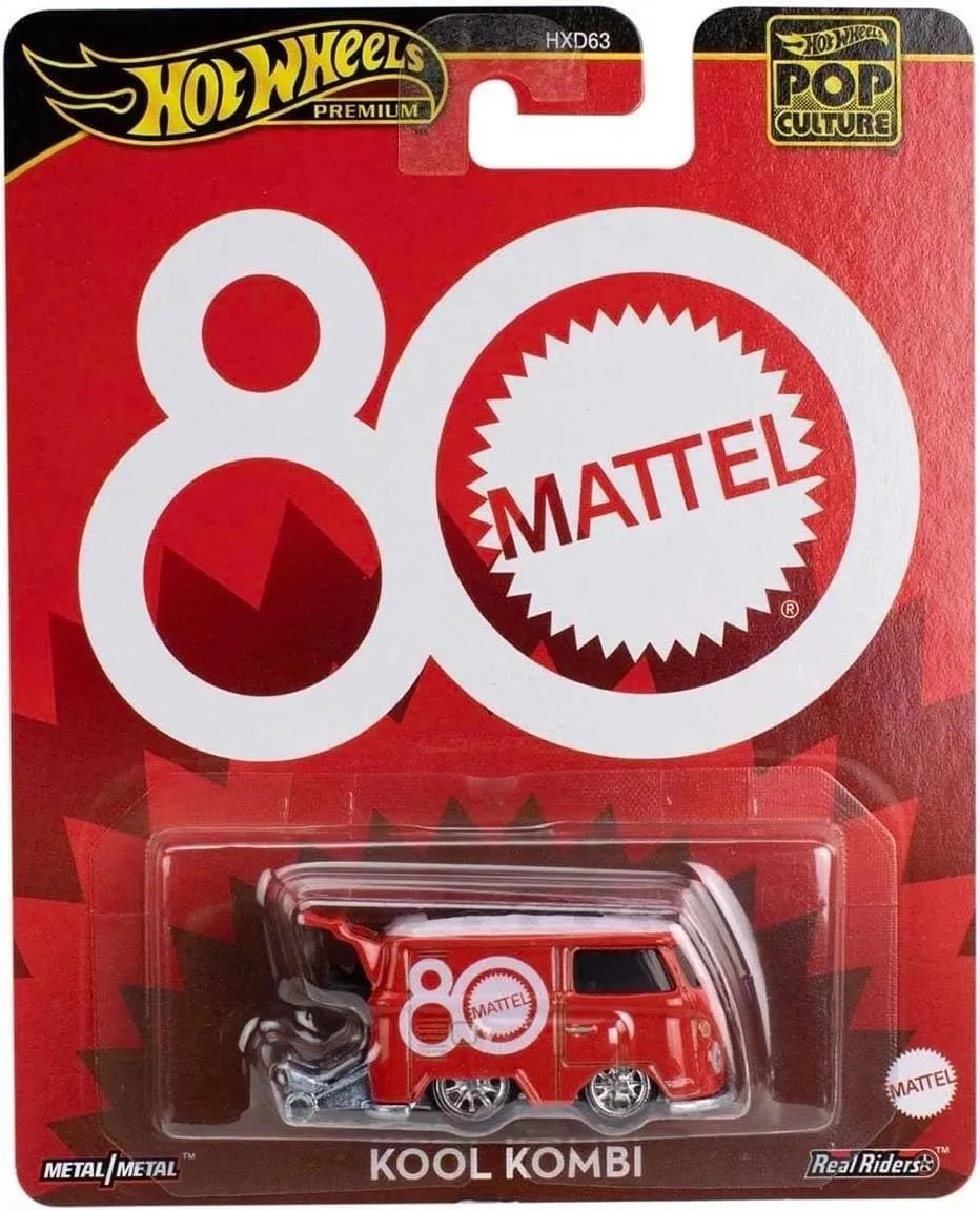 Makina lodër Hot Wheels Volkswagen Kool Kombi, 1:64, Metal, E kuqe/E bardhë - 1