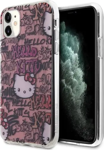 Mbulesë telefoni Hello Kitty HKHCN61HDGPTP, për iPhone 11 Xr 6.1", TPU, rozë