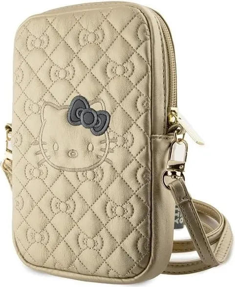 Çantë dore Hello Kitty Quilted Bows Strap, lëkurë artificiale, ari - 1