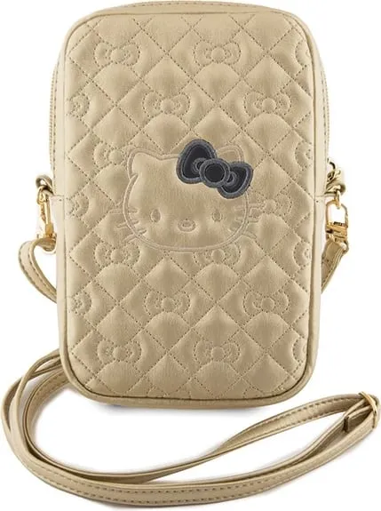 Çantë dore Hello Kitty Quilted Bows Strap, lëkurë artificiale, ari - 2