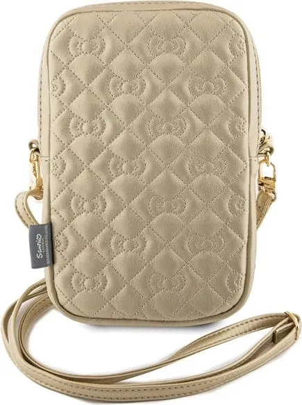 Çantë dore Hello Kitty Quilted Bows Strap, lëkurë artificiale, ari - 4