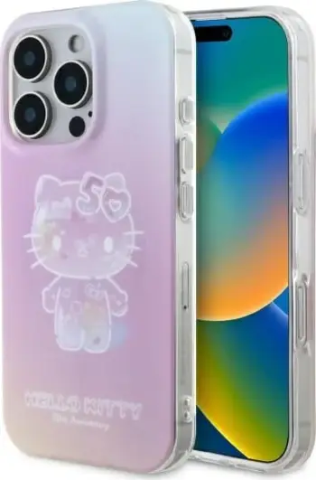 Mbështjellës Hello Kitty për iPhone 16 Pro, MagSafe, Rozë, 50 vjetori