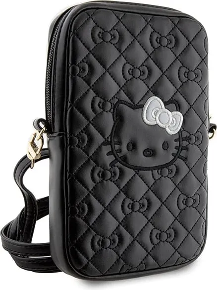 Çantë dore Hello Kitty Quilted Bows Strap, lëkurë artificiale, e zezë - 3