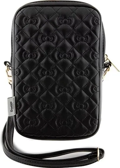 Çantë dore Hello Kitty Quilted Bows Strap, lëkurë artificiale, e zezë - 4