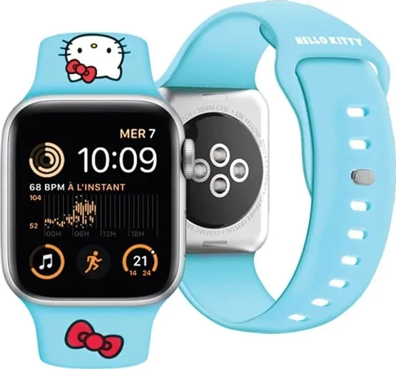 Rrip silikoni Hello Kitty për Apple Watch 38/40/41mm, bezhë - 2
