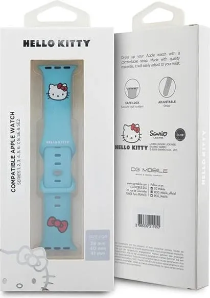 Rrip silikoni Hello Kitty për Apple Watch 38/40/41mm, bezhë - 3