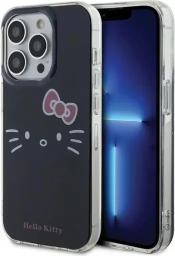 Kuti mbrojtëse Hello Kitty HKHCP14LHKHLK për iPhone 14 Pro 6.1", hardcase TPU, e zezë