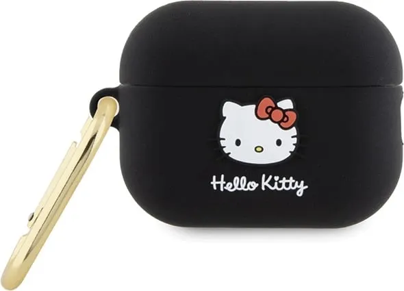 Mbulesë silikoni për AirPods Pro Hello Kitty, likuide, e zezë - 1