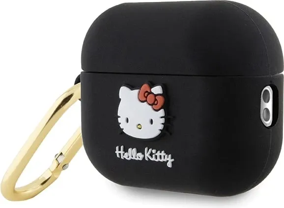 Mbulesë silikoni për AirPods Pro Hello Kitty, likuide, e zezë - 3