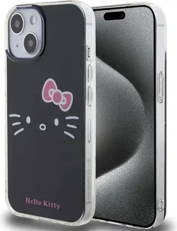 Mbulesë telefoni Hello Kitty HKHCP15SHKHLK, për iPhone 15 6.1", hardcase TPU, e zezë