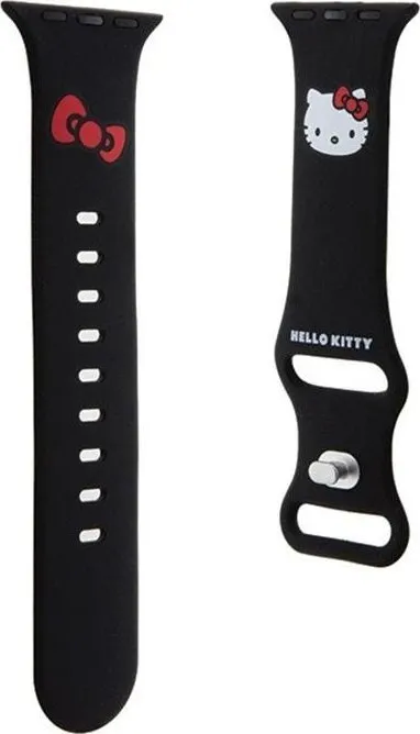 Rrip silikoni për Apple Watch Hello Kitty, 38/40/41mm, i zi - 1