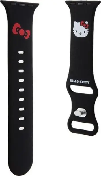 Rrip silikoni për Apple Watch Hello Kitty, 38/40/41mm, i zi