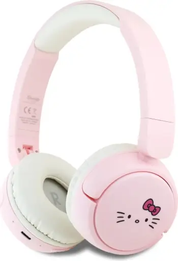 Kufje Bluetooth Hello Kitty Face Logo, on-ear, 30 orë, USB-C, Rozë