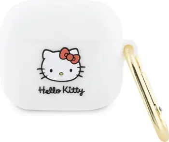 Mbështjellës silikoni për AirPods 3 Hello Kitty 3D, i bardhë