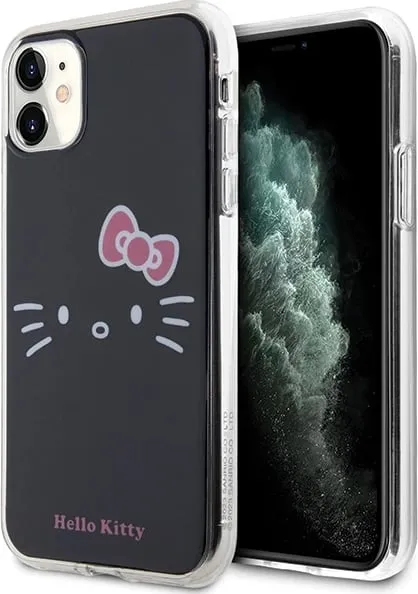 Mbulesë telefoni Hello Kitty HKHCN61HKHLK, për iPhone 11 Xr 6.1", hardcase, e zezë - 1