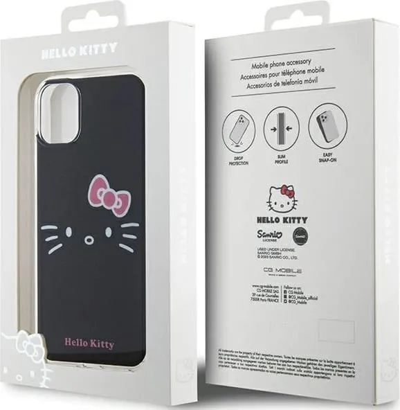 Mbulesë telefoni Hello Kitty HKHCN61HKHLK, për iPhone 11 Xr 6.1", hardcase, e zezë - 3
