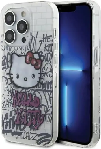 Futrollë telefoni Hello Kitty HKHCP13LHDGPHT, për iPhone 13 Pro 6.1", hardcase TPU, e bardhë
