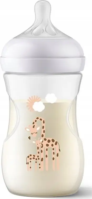 Biberon Philips Avent SCY903/66 Natural Response, 260 ml, dizajn gjirafë, transparent