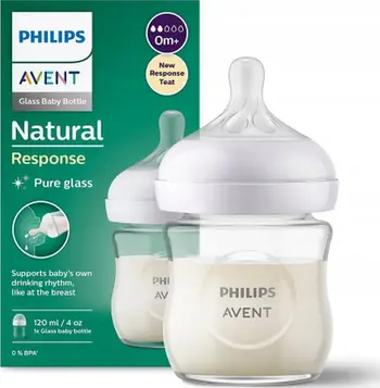 Biberon qelqi Avent SCY930/01 Natural, 120 ml, anti kolik, transparent