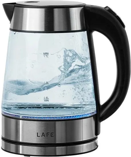 Çajnik elektrik Lafe Essential Glass, 1.7L, xham, argjendtë - 3