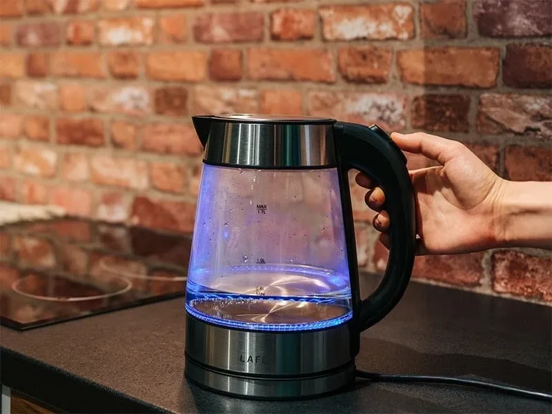 Çajnik elektrik Lafe Essential Glass, 1.7L, xham, argjendtë - 7