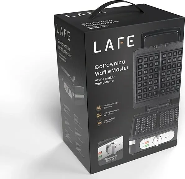 Aparat për gofra Lafe WaffleMaster 1400W, plastikë, zi - 6