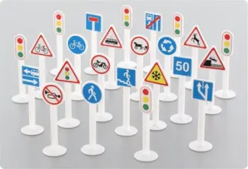 Lodër Polesie Set of Road Signs, 24 copë, të bardha