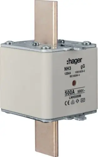 Siguresë Hager Polo Fuse Link, NH3, 500A, e hirtë