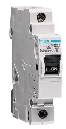 Nderprerës Hager Polo 1P B 16A 6kA AC (MBN116E)