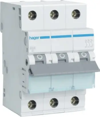 Ndërprerës miniaturë Hager 3P B 16A 6kA AC MBN316E