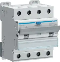 Siguresë elektrike Hager Polo Residual Overcurrent, 4P, 40A, 0.03A, 6kA, e hirtë