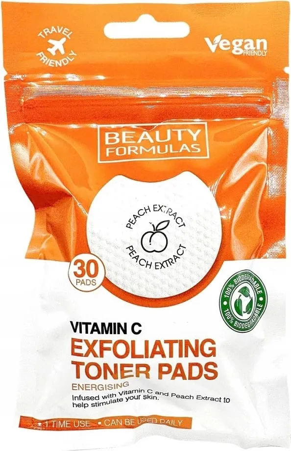Diskë tonike eksfoliuese Beauty Formulas Vitamin C, 30 copë - 1