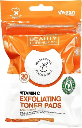 Diskë tonike eksfoliuese Beauty Formulas Vitamin C, 30 copë