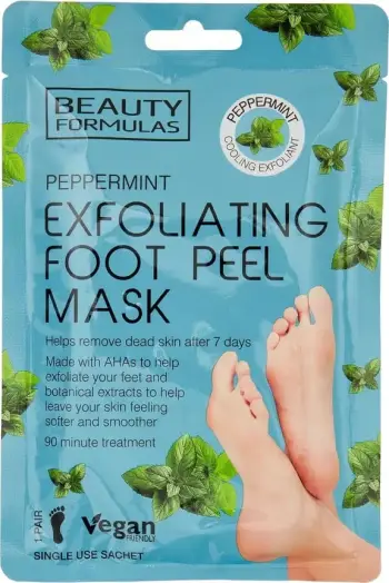 Maskë eksfoliuese këmbësh Beauty Formulas Peppermint, 1 copë