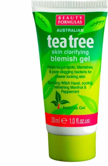 Xhel për puçrra Beauty Formulas Tea Tree Skin Clarifying Blemish Gel, 30ml