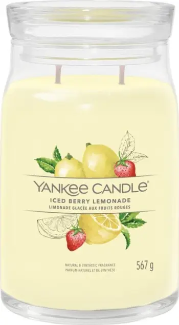 Qiri aromatik Yankee Candle Signature Iced Berry Lemonade, 567g, në kavanoz qelqi