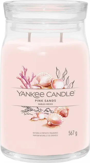 Qiri aromatik Yankee Candle Signature Pink Sands, 567g, i rozë