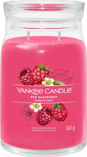Qiri aromatik Yankee Candle Signature Red Raspberry, 567g, i kuq