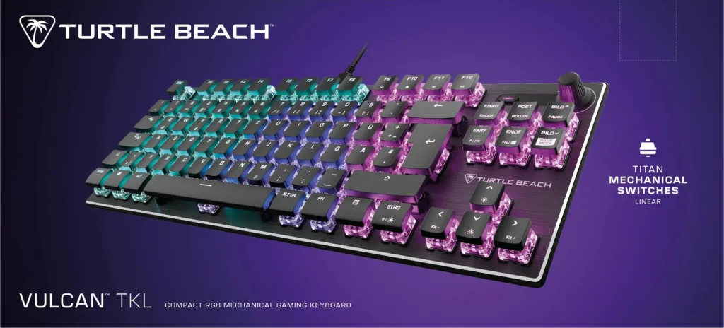 Tastierë mekanike Turtle Beach Vulcan TKL, RGB, QWERTZ, e zezë - 7
