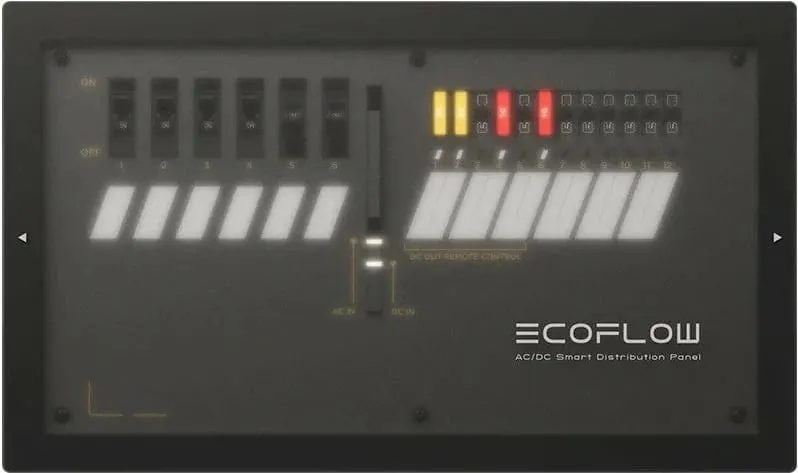 Panel shpërndarës EcoFlow AC/DC, smart home, i zi - 1
