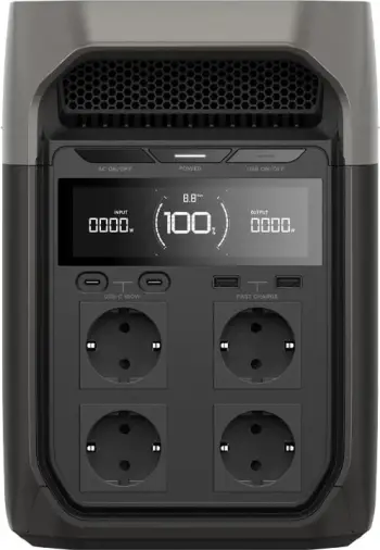 Stacion portativ energjie EcoFlow DELTA 3, 1024 Wh, 1800 W, argjend/gri