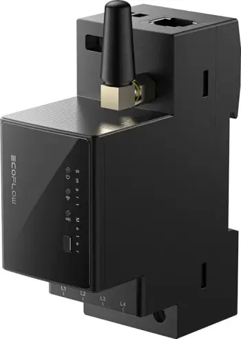 Matës i mençur energjie EcoFlow 120A WiFi, EFSMARTMETER-EU-120A, i zi