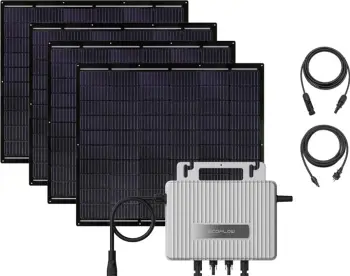 Sistem solar ballkoni, EcoFlow, STREAM Easy Flex (STREAMS2F800), 800W, mikroinverter 2x MPPT, 4x panel fotovoltaik 200W fleksibil, Wi‑Fi/Bluetooth, set