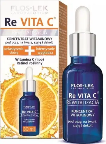 Koncentrat vitaminash për fytyrë dhe sy Floslek Re Vita C Revitalization për femra 30ml