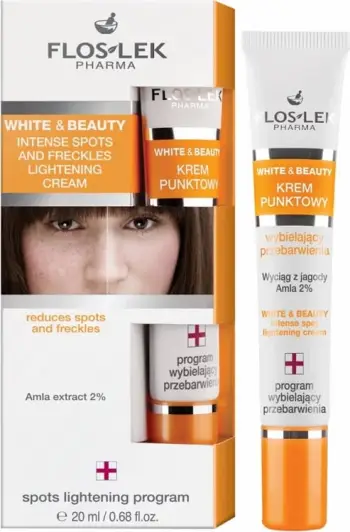Krem zbardhues për njolla dhe pika Floslek White & Beauty Spot Correcting Brightening Cream për femra, 20ml