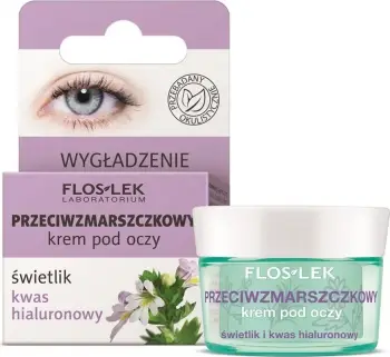 Krem për sy anti-rrudhë Floslek me Meadowsweet dhe Acid Hyaluronic për femra, 15ml