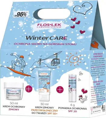 Set për kujdes dimëror Floslek, krem mbrojtës 50ml + krem fytyre SPF50+ 30ml + balsam buzësh SPF20 4g