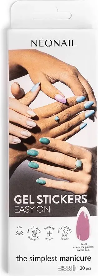 Ngjitëse gel për thonj për femra NeoNail Gel Stickers Easy On M08, 20 copë