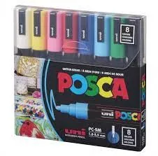 Uni-Marker Set Posca Pc-5M Basic Colors 8/1 - 1